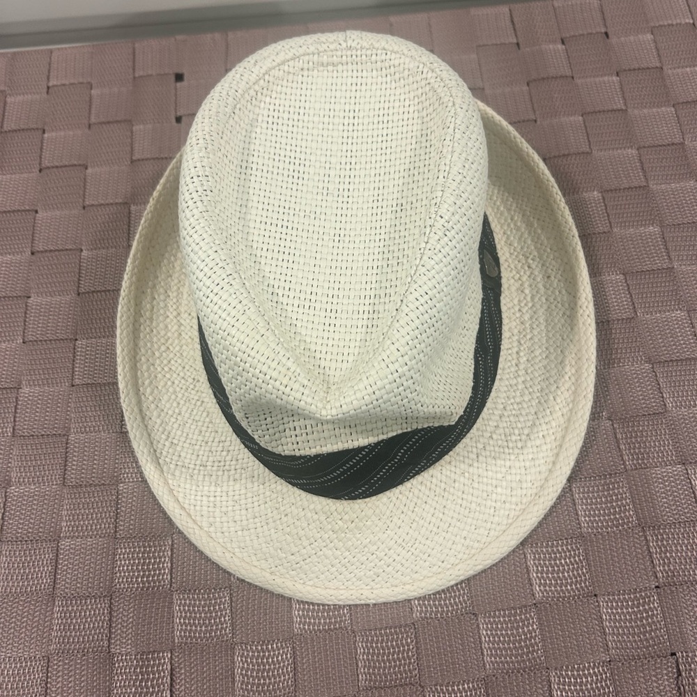 Elegant White Fedora with Black Band